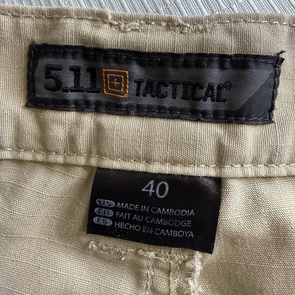 511 Tactical Shorts Mens 40 Tan Cargo Pocket Elastic Waist 10 Inch Inseam Canvas - Picture 8 of 14